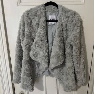 BB Dakota Gray Faux Fur Jacket Coat
